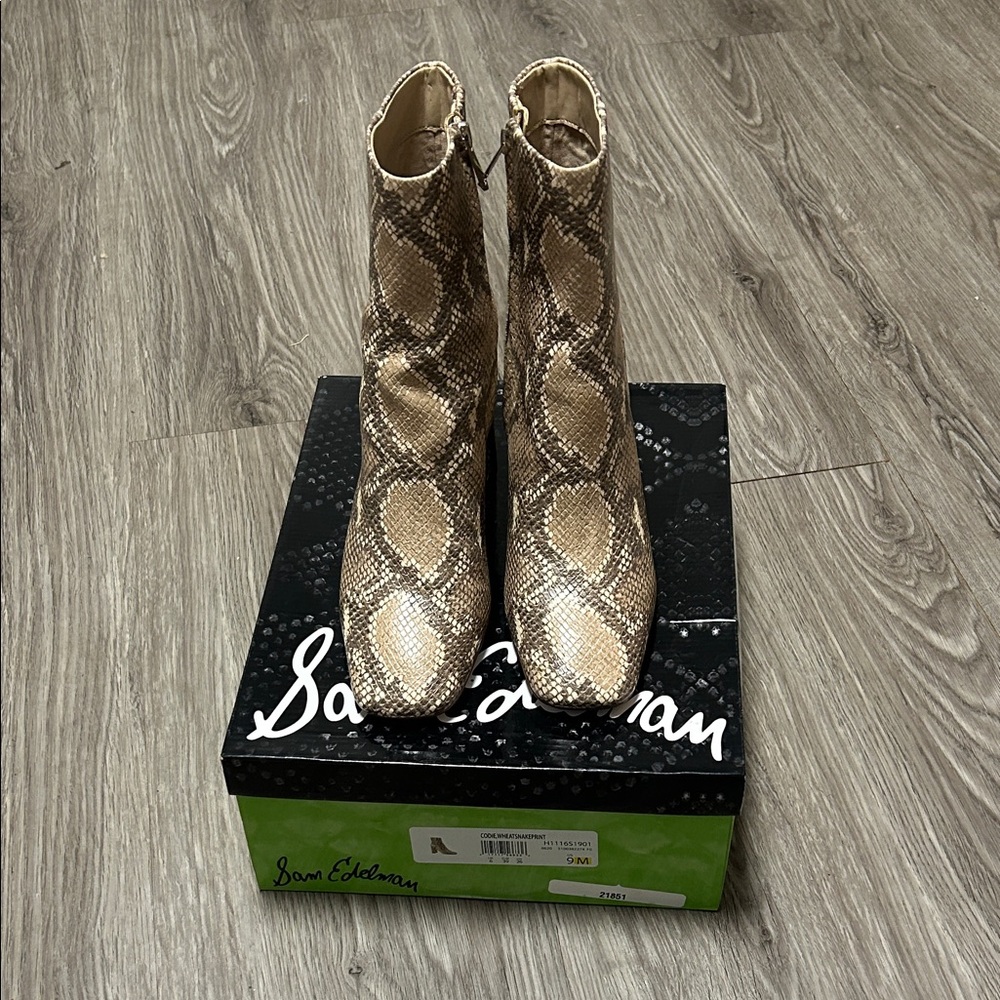 Sam Edelman Cody Snake Print Ankle Booties
